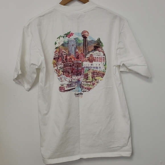 Vintage Y2K Tee Knoxville L White Picture on Back - Picture 6 of 10